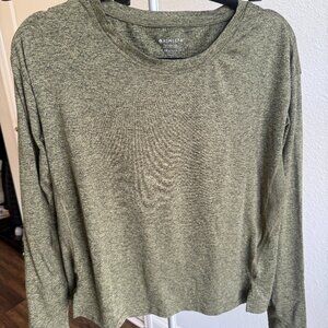 Athleta Heather Green Long-Sleeve Uptempo Top, S (#235)